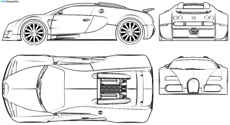 2005 Bugatti Veyron EB 16.4 Coupe blueprint