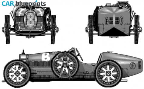 1925 Bugatti Type 35 Cabriolet blueprint