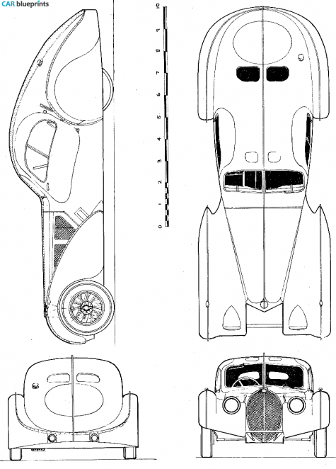 1938 Bugatti Type 57SC Coupe blueprint