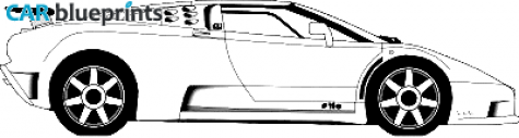 1993 Bugatti EB110SS Coupe blueprint