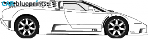 1993 Bugatti EB110SS Coupe blueprint