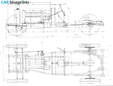 1929 Bugatti Type 45 Chassis Cabriolet blueprint