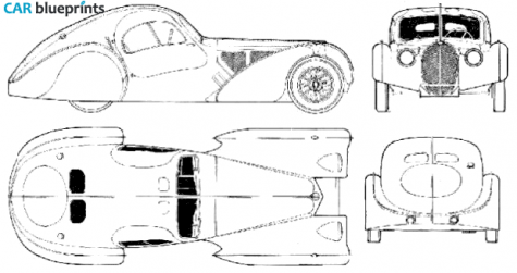 1936 Bugatti Type 57 SC Atlantic Coupe blueprint