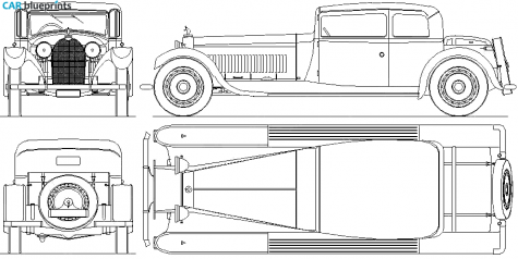 1928 Bugatti Type 41 Royale Weyman Phaeton blueprint