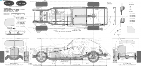 1938 Bugatti Type 57SC Coupe blueprint