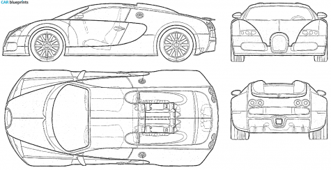 2005 Bugatti Veyron EB 16.4 Coupe blueprint