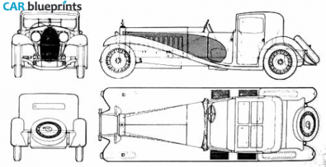 1932 Bugatti 41 Royale DeVille Binder Coupe blueprint