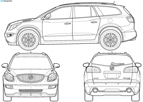 2007 Buick Enclave SUV blueprint