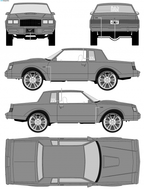 1987 Buick Grand National Donk Coupe blueprint