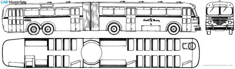 1960 Bussing 6500 Gelenkbus Bus blueprint