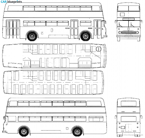 1963 Bussing DF-63 BVG Berlin Double Decker Bus blueprint