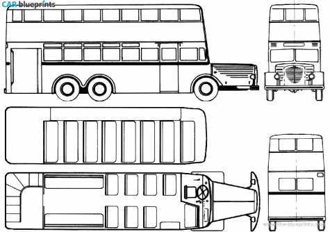 1950 Bussing Double Decker Bus blueprint