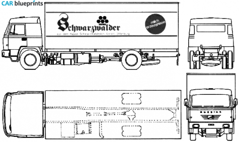 1970 Bussing F14 Truck blueprint