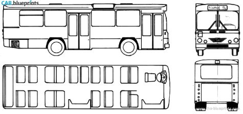 1977 Bussing Stadtlinienbus Bus blueprint