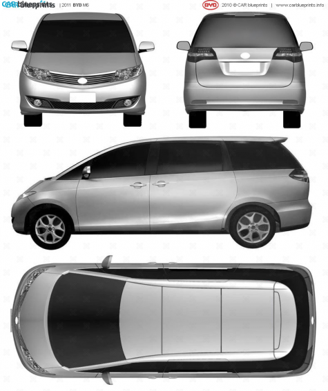 2011 BYD M6 Minivan blueprint