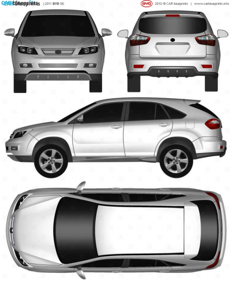 2011 BYD S6 SUV blueprint