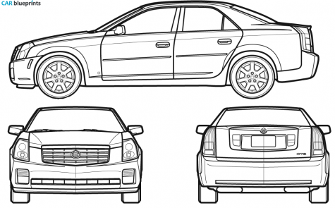 2007 Cadillac CTS Sedan blueprint