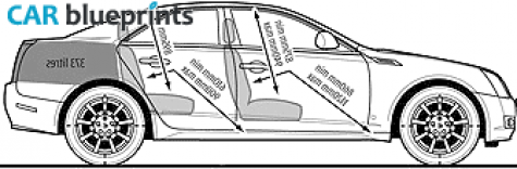 2008 Cadillac CTS 3.6 V6 Sports Luxury Sedan blueprint