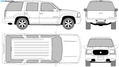 2001 Cadillac Escalade SUV blueprint