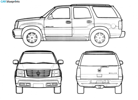 2004 Cadillac Escalade SUV blueprint