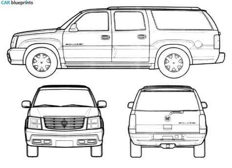 2004 Cadillac Escalade ESV SUV blueprint