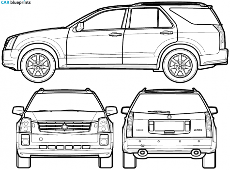 2006 Cadillac SRX SUV blueprint