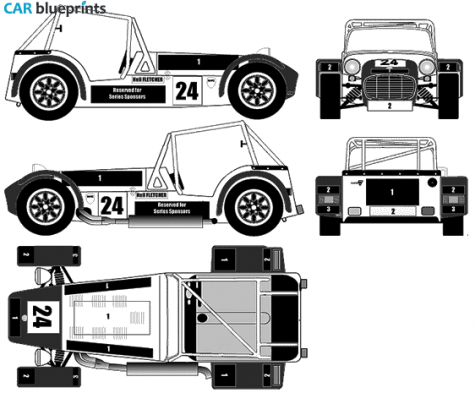 1973 Caterham Super Seven Cabriolet blueprint