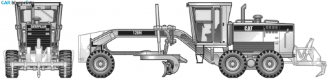 Caterpillar 120H Global Motor Grader Tractor blueprint