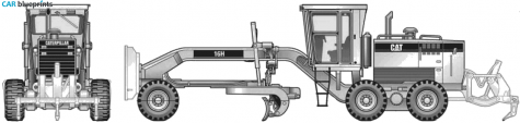 Caterpillar 16H Global Motor Grader Tractor blueprint