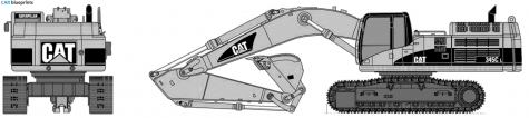 Caterpillar 345C L Tractor blueprint