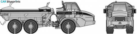 Caterpillar 740 Ejector Ariculated Truck blueprint