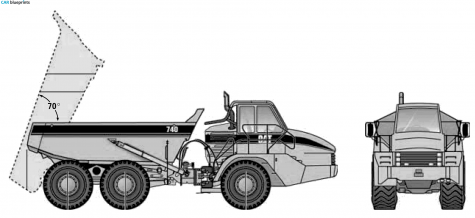 Caterpillar 740 Truck blueprint