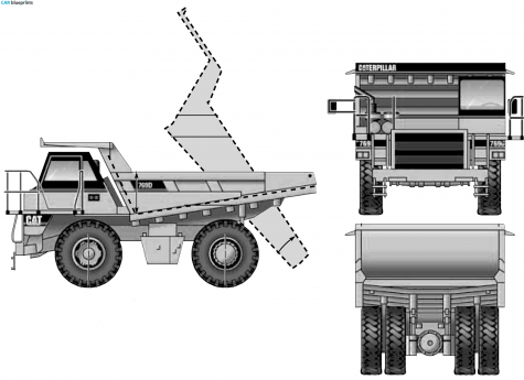 Caterpillar 769D Truck blueprint