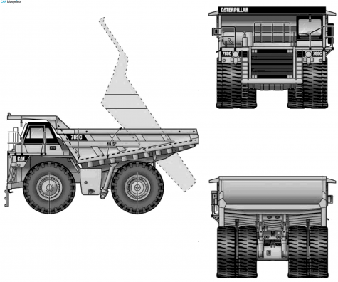 Caterpillar 789C Truck blueprint