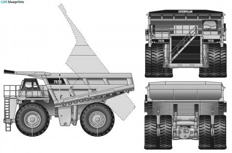 Caterpillar 797B Mining Truck blueprint