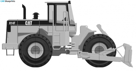 Caterpillar 814F Wheel Dozer Tractor blueprint