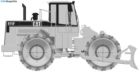 Caterpillar 815F Soil Compactor Tractor blueprint