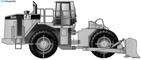 Caterpillar 834H Wheel Dozer Tractor blueprint