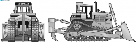 Caterpillar D10T Tractor blueprint