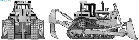 Caterpillar D11R Tractor blueprint