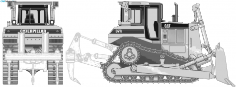 Caterpillar D7R Tractor blueprint