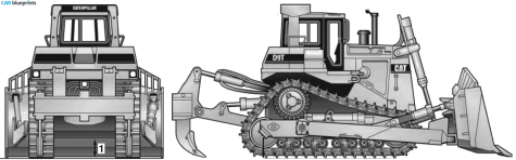 Caterpillar D9T Tractor blueprint