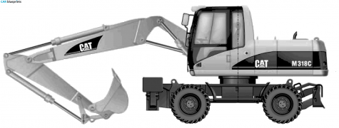 Caterpillar M318C Tractor blueprint