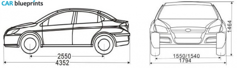 2008 Chery A3 Sedan blueprint