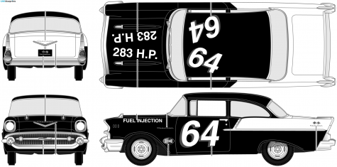 1957 Chevrolet 150 Black Widow Sedan blueprint