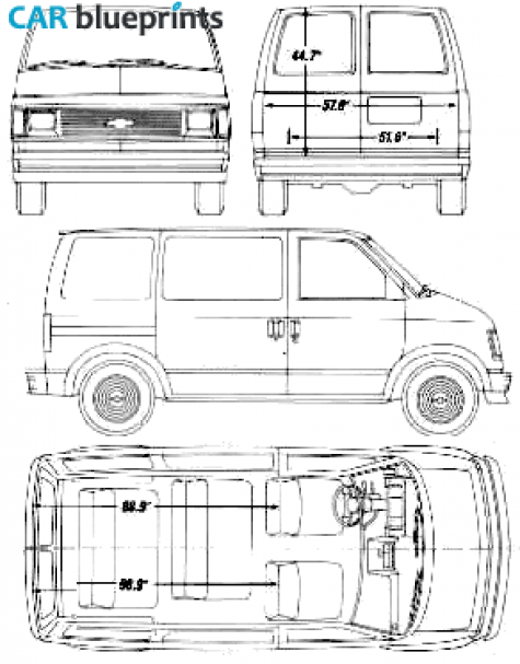 1990 Chevrolet Astro SWB Van blueprint