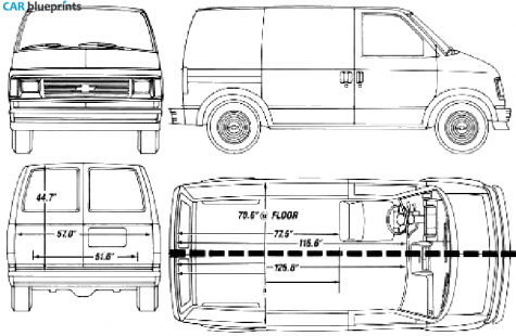 1990 Chevrolet Astro SWB Van blueprint