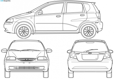 2007 Chevrolet Aveo Hatchback blueprint