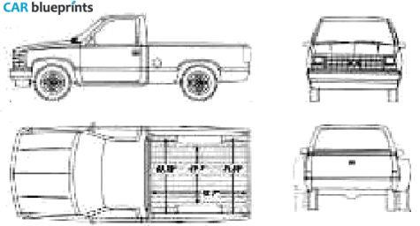 1990 Chevrolet C/K Regular Cab Short Box Pick-up blueprint