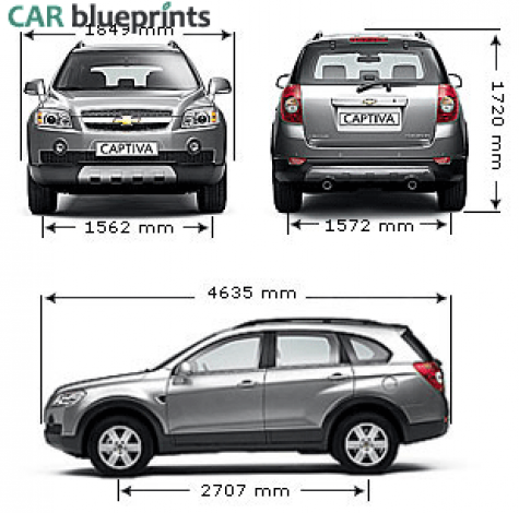 2006 Chevrolet Captiva SUV blueprint